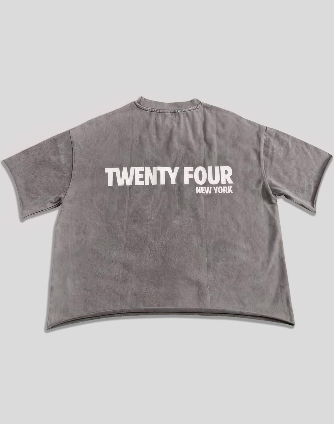 Twenty Four Embroidered Crop Tee