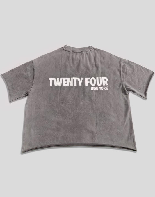 Twenty Four Embroidered Crop Tee