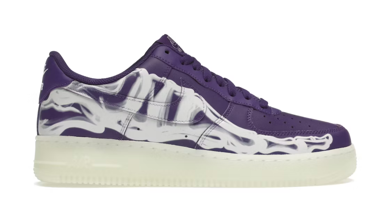 Nike Air Force 1 Low 07 QS Purple Skeleton Halloween 2021