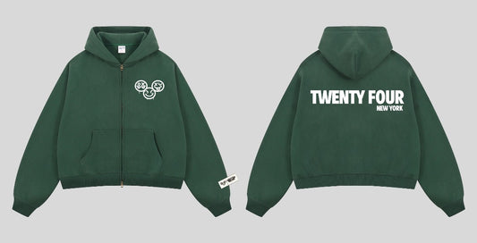 Twenty Four Embroidered Zip Up Hoodie