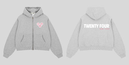 Twenty Four Embroidered Zip Up Hoodie
