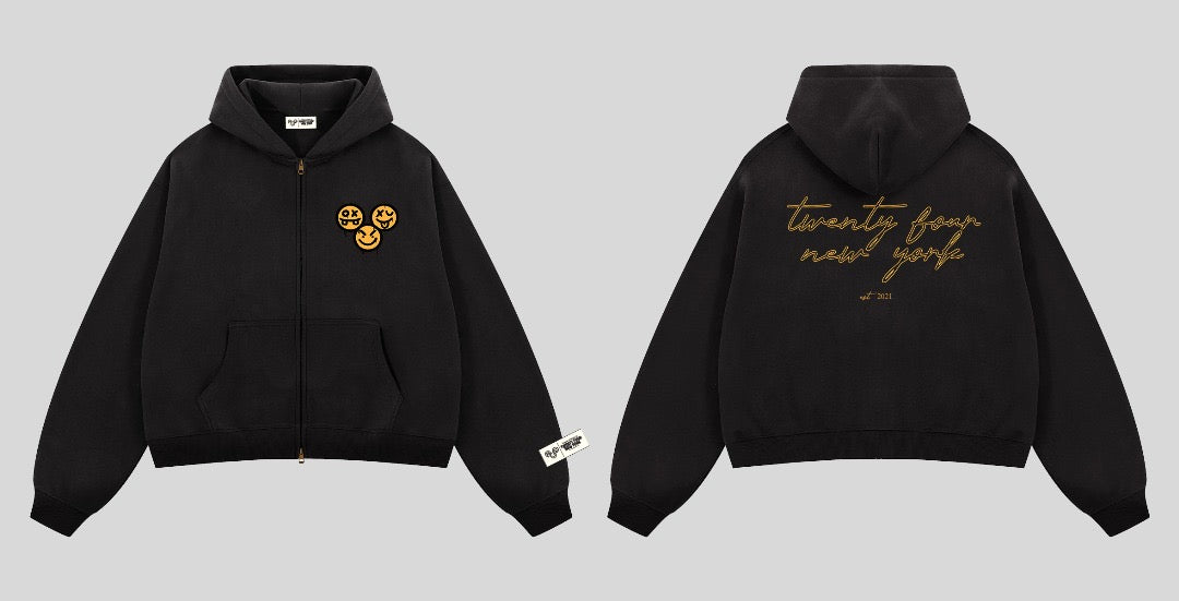 Twenty Four Embroidered Zip Up Hoodie