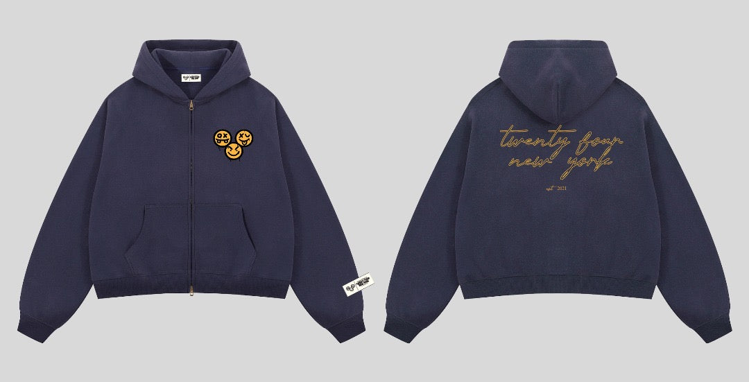 Twenty Four Embroidered Zip Up Hoodie