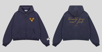Twenty Four Embroidered Zip Up Hoodie