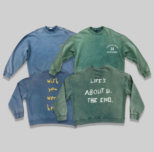 Twenty Four "wish you were here" & "Life's About You" Crewneck