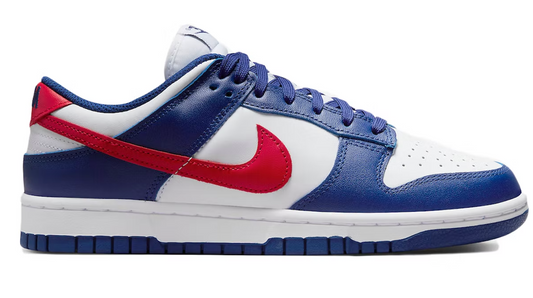 Womens Dunk Low White/University Red Deep Royal Blue (161)