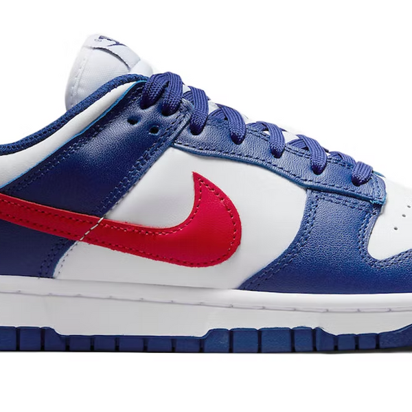 Womens Dunk Low White University Red Deep Royal Blue 161